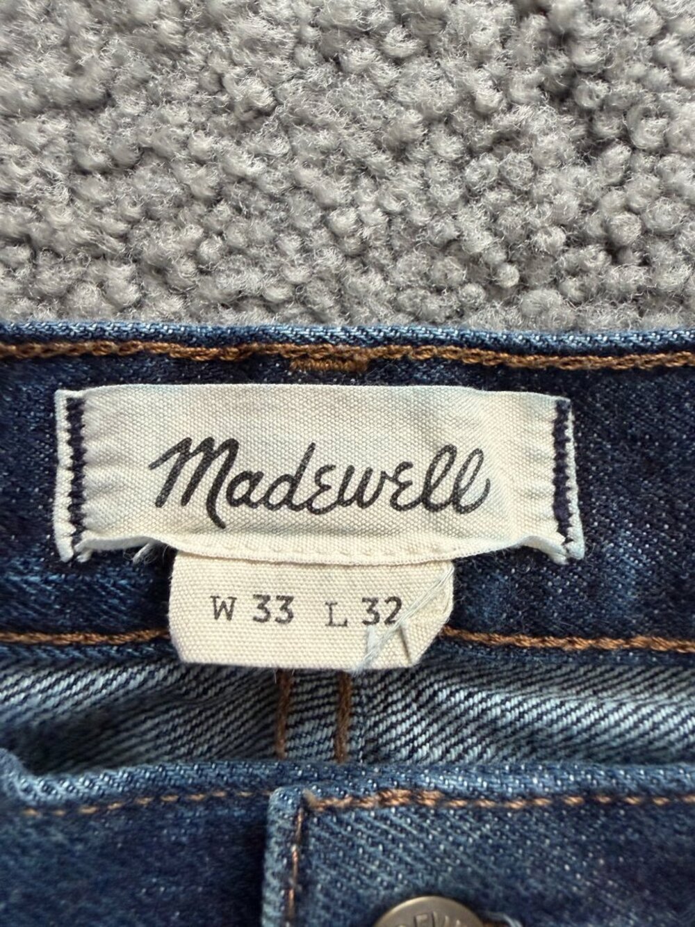 Madewell Men Japanese Selvedge Raw Indigo Relaxed Straight Jeans W33 L32 - Picture 5 of 15